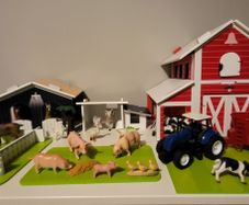 ELC Large Wooden Farm Playset , Tractor, Trailer & Lots of Animals
