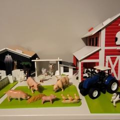ELC Large Wooden Farm Playset , Tractor, Trailer & Lots of Animals