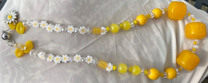 NEW Handmade Yellow Marshmallow 1930s Bead Necklace by Irish Designer helenrose