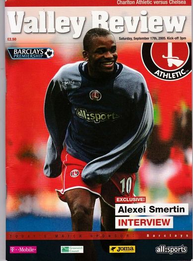 2005 Charlton Athletic v Chelsea Programme