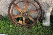 Pair of cast iron wheels