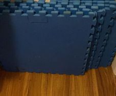 Blue flooring mats