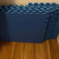 Blue flooring mats