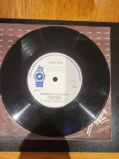 Dickie Rock Coward Of The County 7 Inch Vinyl 1980