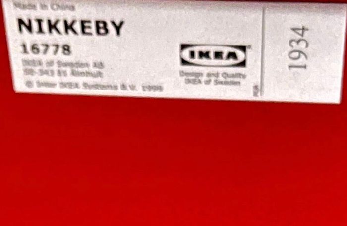 Nikkeby Ikea Red Metal Bedside Locker