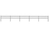 Garden Fence with Spear Top Steel 8.5x0.6 m Black