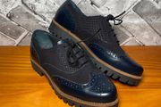 Clarks Navy Leather Brogues Ladies Oxford Style Shoes UK5.5 EU38.5