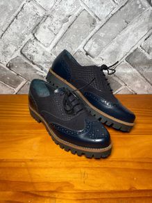 Clarks Navy Leather Brogues Ladies Oxford Style Shoes UK5.5 EU38.5