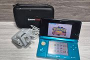 Nintendo 3DS Aqua Blue Console With Charger 64 GB SD Card - 22 Digital Games
