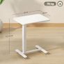 Height Adjustable Standing Desk, Pneumatic Sit Stand Desk for Laptop, Mobile Overbed Table with Wheels for Home Office, White Image 2