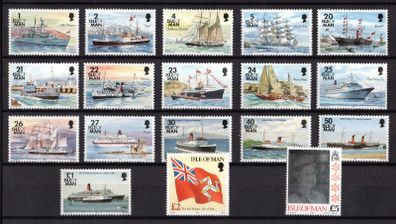 1993 Isle of Man Manx Railways and Tramways and Queen's Portrait Definitive Stamps Mint Never Hinged (MNH)