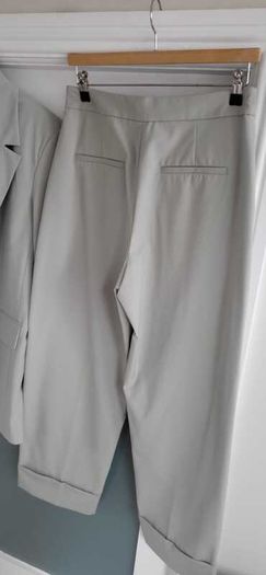 ZARA Pistachio Green Blazer + Ankle Length Wide Leg Pants Sz L - Fit 12-14UK - Bnwt Rrp 99