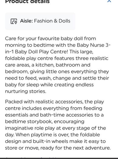 Smoby Baby Nurse 3-in-1 Baby Doll Play Centre with Accessories