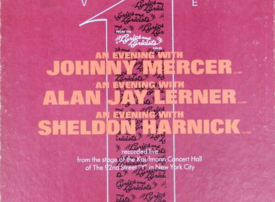 Johnny Mercer/Alan Jay Lerner/Sheldon Harnick - An Evening With  -Vol 1 3 LP Box Set