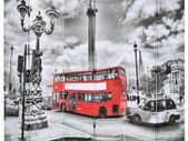 Folding Room Divider 228x170 cm London Bus Black and White