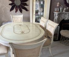 Italian dining room table and six chairs