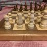 Boxed wooden chess board, prices and checkers set Image 6
