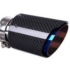 Car exhaust tip, Carbon Fiber, Blue, 64-67mm