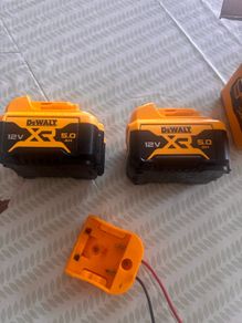 Dewalt adaptor and 2 12v 5ah batteries