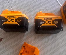 Dewalt adaptor and 2 12v 5ah batteries