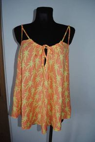 Love Label orange/yellow flared palms pattern top size UK16 EUR44 Perfect condition Postage included
