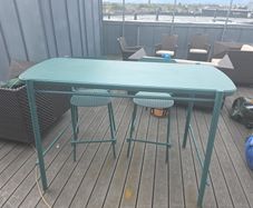 Outdoor Garden High Table with Two Chairs