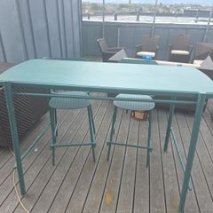 Outdoor Garden High Table with Two Chairs