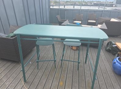 Outdoor Garden High Table with Two Chairs