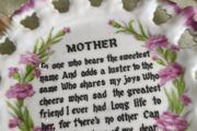 Commemorative 8" Mother Plate Vintage from 1960's Floral Pattern Hanging