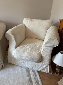 This White / Cream pattern Chair