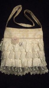 Fabulous lace wedding bag with shoulder strap bohemian or shabby chic