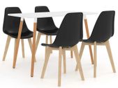 5 Piece Dining Set Black
