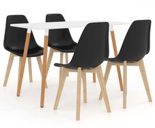 5 Piece Dining Set Black