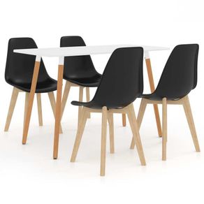 5 Piece Dining Set Black