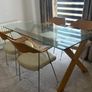 Modern Glass Table with Four Matching Cream Chairs Image 7