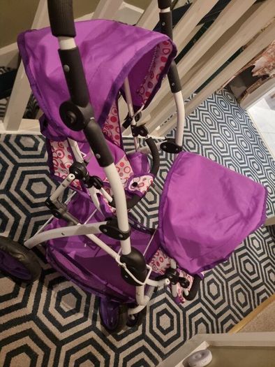 Toy twin stroller & high chair
