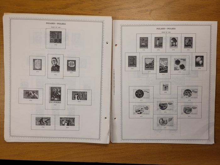 Poland 1946 -1983  Minkus Stamp album pages partially filled