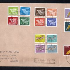 1971 Ireland 4td definitive series Plain First Day Cover (FDC) with Baile Atha Cliath (Dublin) cancel addressed to David Feldman Ltd