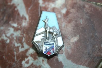 Vintage Old Chamonix Mont Blanc Ski Resort Badge Pin Very nice