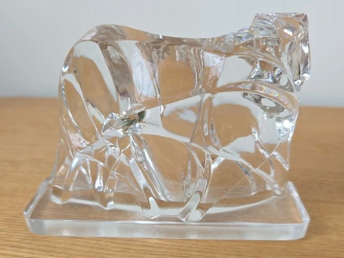 Rare 1925 Georges Chevalier Baccarat Crystal glass  Art Deco Tiger Figurine