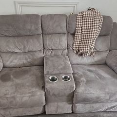 Two seater console sofa with cup holders