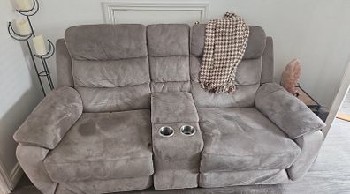 Two seater console sofa with cup holders