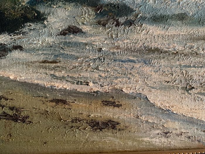 Original oil paintimg, Neville Henderson. "Howth from Doldrum Bay"