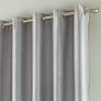 Goodwood Silver Thermal Insulated, Energy Saving, Blockout/Dimout Eyelet Pair of Curtains with Horizontal Wave Pattern 46 x 54 inch (FREE SHIPPING) Image 3