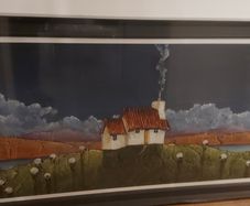 Beautiful NEW Large Cottage Framed Print Wall Art