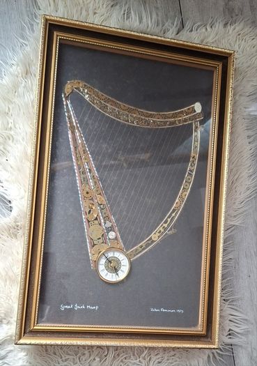Vintage John Ammon 1918 harp clock