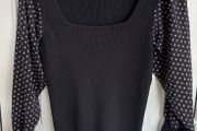 Gallery Black Top with detailed sleeves