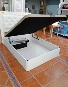 White Ottoman Storage Bed single