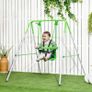 Kids Swing, Steel Nursery Swing, with Seatbelt, High Support Back, Front Guard, for Ages 6-36 Months - Green Image 2