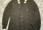 Polo Ralph Lauren Mens Cardigan Size XL Dark Grey/Cream